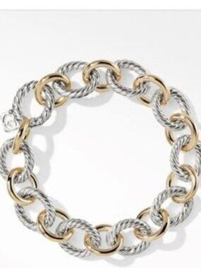 David Yurman Oval Link Silver/ Gold Bracelet